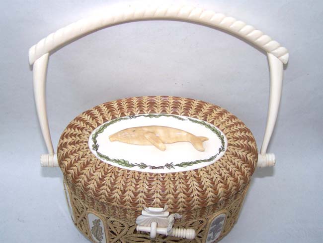 A Magnificent Handcrafted Contemporary Mattapoisett "Seaweed" Basket by noted Chatham artist Kathy Campbell.